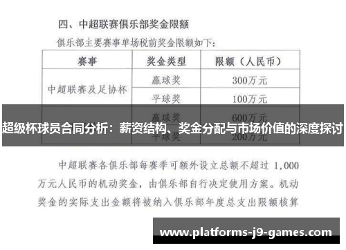 超级杯球员合同分析：薪资结构、奖金分配与市场价值的深度探讨